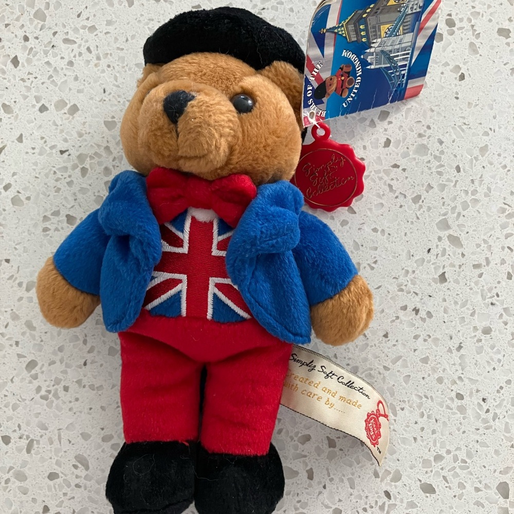 British Teddy Bear with Blue Jacket and Red Pants